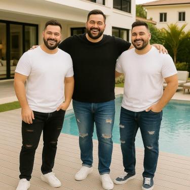 Imagem de Kit 3 CALÇAS JEANS Masculina RASGADA Plus Size Grande Tamanho 44 46 48 Reforçada 1096-Masculino