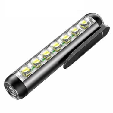 Imagem de Lanterna de LED, mini lâmpada de trabalho super brilhante para caminhadas ao ar livre, acampamento, reparo, iluminação, clipe de caneta, design de clipe de caneta, forte adsorção magnética, lanternas