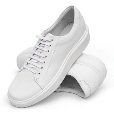 Imagem de Tênis Masculino Couro Confort Sneaker Casual Premium - Mr Light, Branc