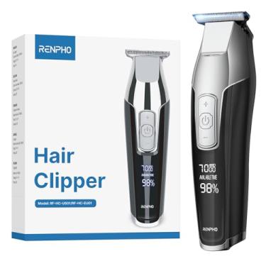 Imagem de RENPHO Aparador de cabelo masculino de 4 velocidades, conjunto de cortadores de cabelo sem fio, aparador de barba com lâmina em T para homens profissionais, aparador de barbeiro com