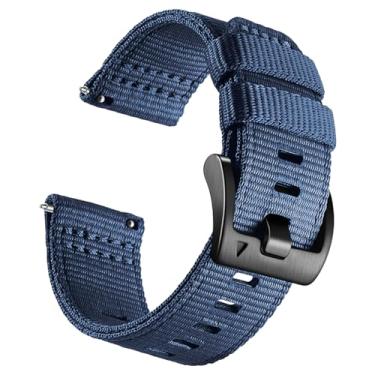 Imagem de Pulseira de nylon para relógio Vivoactive 4 de 45 mm/Garmin Venu 2/3, pulseira esportiva robusta de 22 mm para Forerunner 255/955/265/965, Galaxy Watch 3 de 45 mm/46 mm/Gear S3 Frontier/Classic, azul