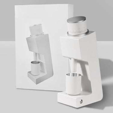 Imagem de Moedor de café elétrico de nível barista - Motor de 100 W, moagem contínua, inclinação antientupimento de 76,5°, funil/copo magnético, ferramenta para prensar pó - Engrenagens de aço inoxidável p