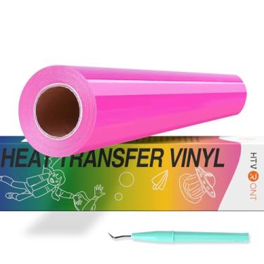 Imagem de HTVRONT Rolo de vinil magenta HTV 30,5 cm x 10,7 m - Vinil de transferência de calor magenta para camisas, ferro em vinil compatível com Cricut, Silhouette, Easy Cut & Weed Heat Press Vinyl para