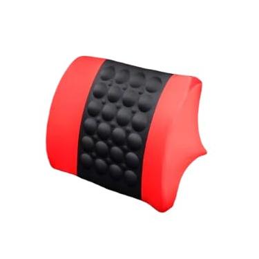 Imagem de Almofada Massageadora Elétrica para Carro e Caminhão, Massagem Vibratória, Suporte Lombar (Preto e Vermelho)