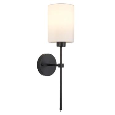 Imagem de Fenteer Luminária de parede com controle remoto, estilo antigo, luminária interna para banheiro, luz para quarto, lareira, escada, Preto