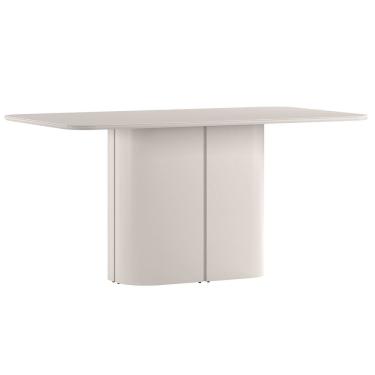 Imagem de Mesa de Jantar para 8 Lugares 180cm Tampo Mdf com Vidro Serena Off White - New Ceval