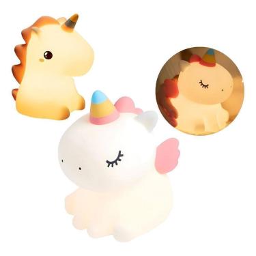 Imagem de Luminária Abajur Unicórnio Silicone Infantil Touch