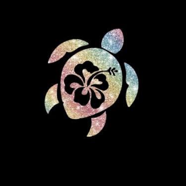 Imagem de Decalque de carro de tartaruga pequena brilhante autoadesivo PVC brilhante adesivo para carros, caminhões, motocicletas capa de porta multidecoração adesivo (colorido)