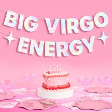 Imagem de xo, Fetti Big Virgo Energy Faixa de folha iridescente para festa de aniversário – 1,5 m | Zodiac Virgem, Horóscopo, Astrologia Bday Decorações Presente
