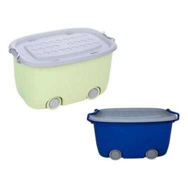 Imagem de Caixa Brinquedos Para Lego Bonecas Livros Carrinhos - P E M - Tibaby, 