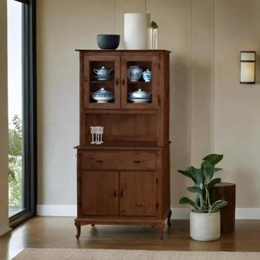 Imagem de Arca Oratório Colonial em Madeira Com 4 Portas E Gaveta Pés Luiz XV - 