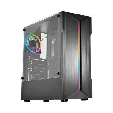 Imagem de Gabinete Gamer K-mex Demon Ii, Lateral Em Vidro Temperado, Painel Led Argb, Atx - Cg-06w5