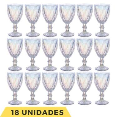 Imagem de 18 Taça Diamante 340ML Furta Cor Eventos Água Suco Rainbow - PRATICASA