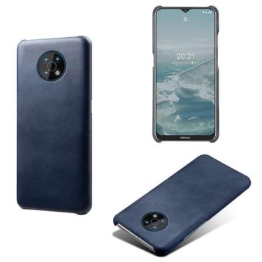 Imagem de Capa para NOKIA G50,Proteção contra quedas,Casca de volta de cor sólida simples,Design de couro de imitação de plástico-Blue