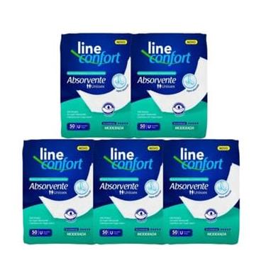 Imagem de Kit C/5 Absorvente Geriátrico Pós Operatório Pós Parto Line Confort 50 Unidades