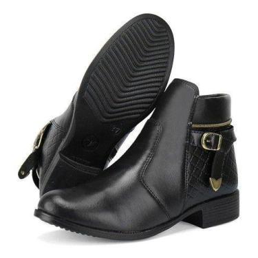Imagem de Bota Coturno Feminino Cano Curto Medio Com Ziper Lateral - sapatoway, 