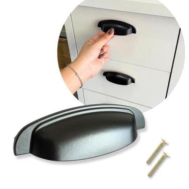 Imagem de 6 un. Puxador Concha, Moderno, p/ Móveis Armários, em Metal - Compras 