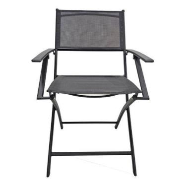 Imagem de Poltrona Jardim Plicosa Interlagos Dobravel Cinza 84x51 Cm