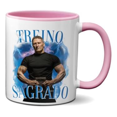 Imagem de Caneca Engraçada Academia Treino Sagrado Monstro Musculação (Rosa)