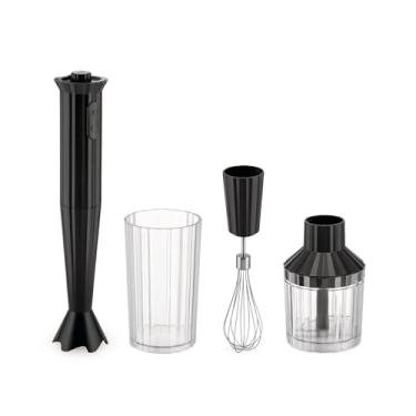 Imagem de Alessi Plissé MDL10SB/US - Liquidificador manual com jarro de medição, batedor e picador em resina termoplástica, plugue US ‍200W, preto