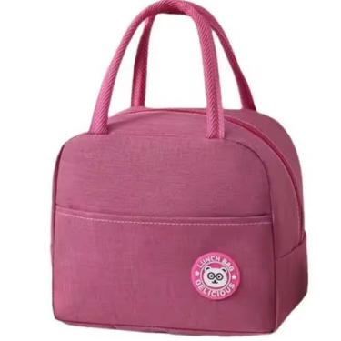 Imagem de BOLSA TERMICA COMPACTA FUNCIONAL PARA LANCHE ESCOLAR, ACADEMIA, PISCINA MARMITAS INFANTIS E DIA A DIA (ROSA)