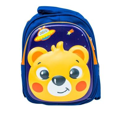 Imagem de Mochila Escolar Infantil Bichinhos Modelo Urso Azul