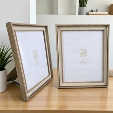 Imagem de Porta Retrato 20x25cm Sonne Madeira Mesa Moldura Dourada - MultiA