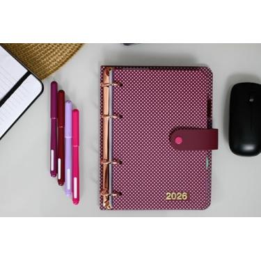 Imagem de Confetti - Agenda Argolada Dots Vinho C/Impr Rosa