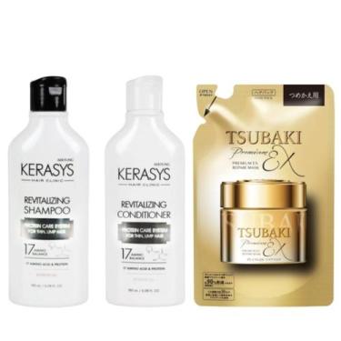 Imagem de Kerasys e Tsubaki Revitalizing Duo (Sh + Cd 180ml) + Premium Ex Repair