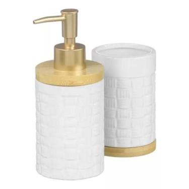 Imagem de Conjunto Lavabo Banheiro 3 Peças Bambu Saboneteira Líquida Dispenser 8