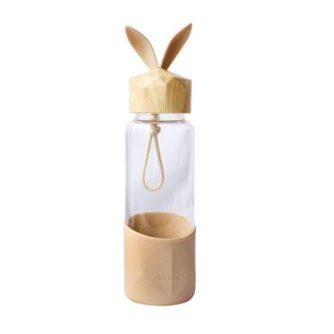 Imagem de Garrafa Vidro Rabbit Bottle Capa Silicone e Tampa Plástica