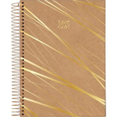 Imagem de Jandaia - Caderno Espiral Universitário CD 10 Matérias 160 Fls Kraft Gold Linhas Retas FSC