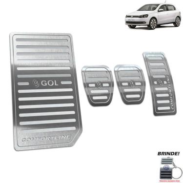 Imagem de Descanso + Pedaleira Volkswagen Gol Comfortline G6 G7 Prata