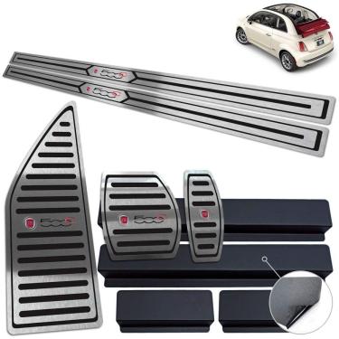 Imagem de Soleira Pedaleira Auto Descanso Preto 500 Cabrio 12 a 2015