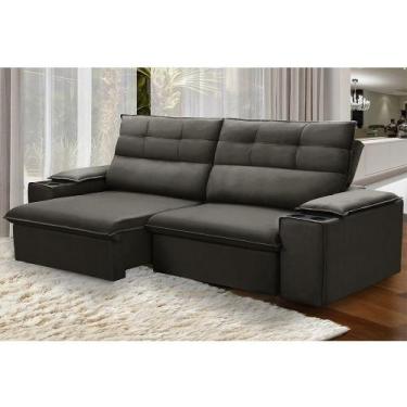 Imagem de Sofá Retrátil e Reclinável Vannes 225cm com Porta Copos e Objetos - Fe