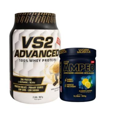 Imagem de Work Muscle, Kit Whey Protein 100% 907g + Blend de Aminoácidos MR Amped (Vanilla Ice Cre)