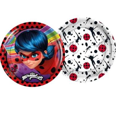 Imagem de PRATO PAPEL REDONDO 18 cm LADYBUG CORE 12 un.