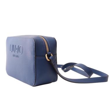 Imagem de Liu Jo Bolsa de ombro Milano AA5153 E0087 de couro sintético azul poeira, 20 x 13,5 x 8 cm, com zíper e alça de ombro ajustável, azul claro