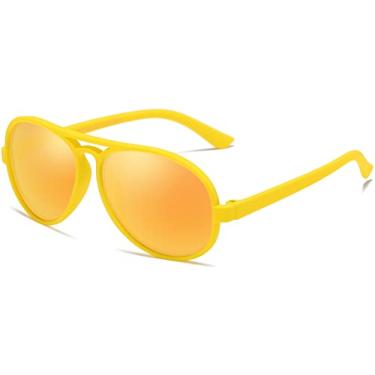 Imagem de LEICO FASHION Óculos de sol aviador polarizados para meninos e meninas de 0 a 4 anos - Armação emborrachada inquebrável