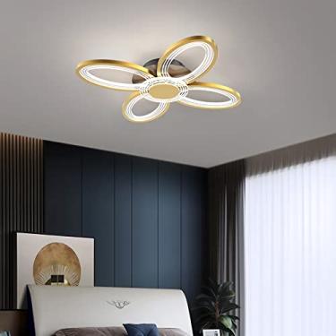 Imagem de Luminária de teto LED regulável, luminária de quarto com controle remoto, iluminação interna, luminária de teto de quarto feita de acrílico metálico, iluminação de teto regulável para sala d