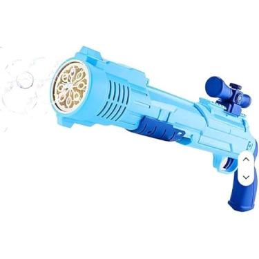 Imagem de Pistola Lança Bolhas de Sabão Automática Brinquedo Infantil Soprador de Bolhas Presente para Dia das Crianças e Aniversário (Azul 12) (Azul)