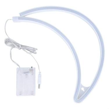 Imagem de Sinal de luz LED de néon Fdit Decorativo em Forma de Lua Qiaofei Blue