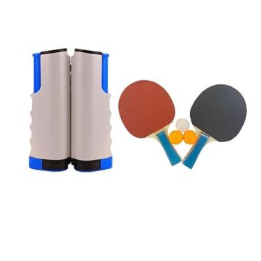 Imagem de Kit Tênis De Mesa Ping Pong 1 Rede Retrátil 3 Bolinhas 2 Raquetes(BRANCO)