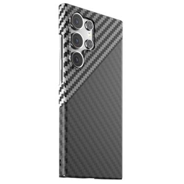 Imagem de YLFFFZZZ Capa para Samsung Galaxy S24 Ultra/S24 Plus/S24, Textura de Fibra de Carbono Fosco Slim Shell TPU Amigável à Pele Toque Elegante Capa, Prata, S24 Plus
