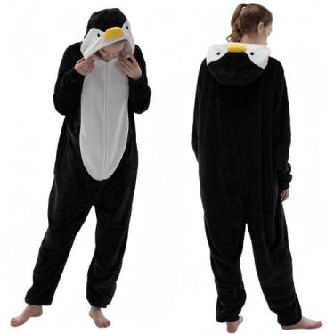 Imagem de Pijama COSUSKET Snug Fit, pinguim de flanela adulto unissex