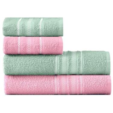 Imagem de Jogo de Toalhas de Banho e Rosto 4 Pçs Coleção TekaEscala 100 Algodão,