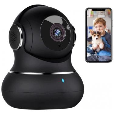 Imagem de Câmera de Segurança Interna com Visão Noturna e Controle por App, Litokam, Preta