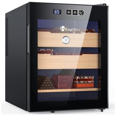 Imagem de Umidor Elétrico KingChii 48L com Controle de Temperatura e Capacidade para 350 Charutos - Presente de Dia dos Pais