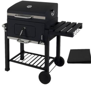 Imagem de Churrasqueira Americana Movel Bafo A Carvao Com Capa Outdoor Preto - B