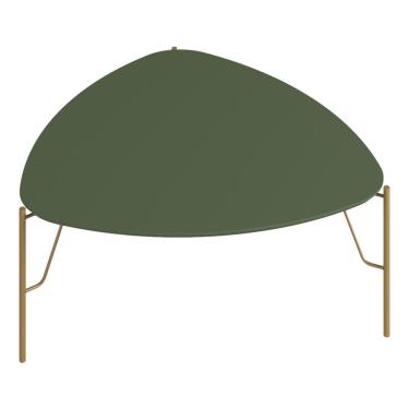 Imagem de Mesa de Centro Para Sala de Estar Alta Pés Industrial Dourado Alef I03 Musgo - Lyam Decor